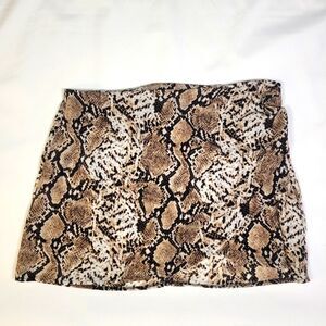 Snake Print Faux Wrap Mini Skirt
